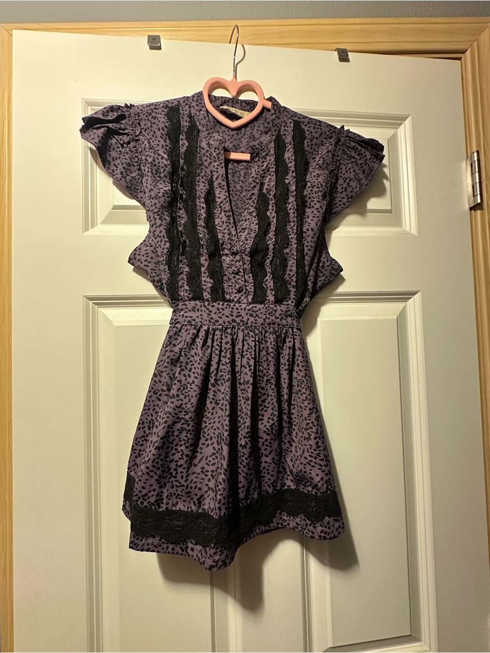 RW&CO. Purple Leopard-Print with Black Lace
